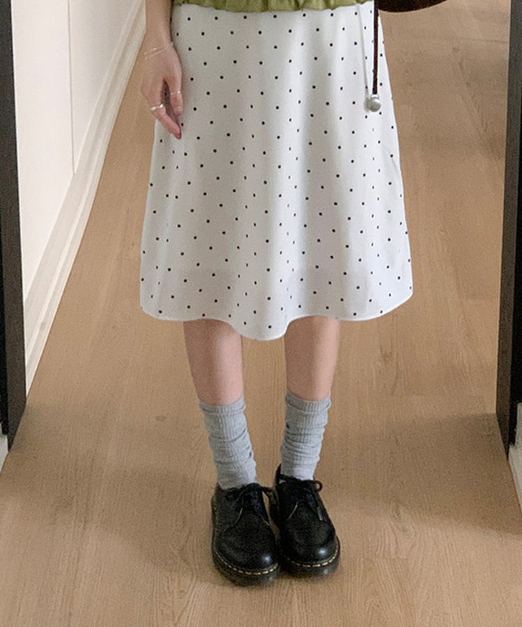 シフォンドットミディスカート IVORY