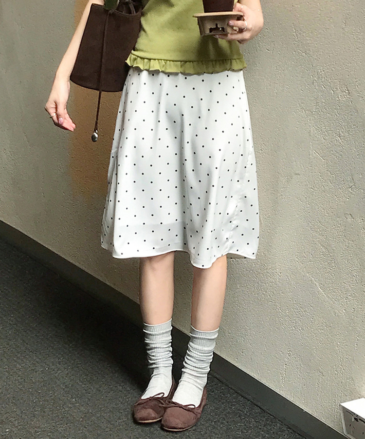 シフォンドットミディスカート IVORY