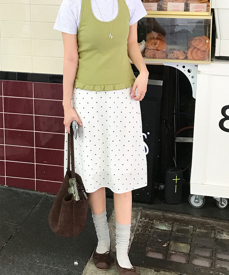 シフォンドットミディスカート IVORY