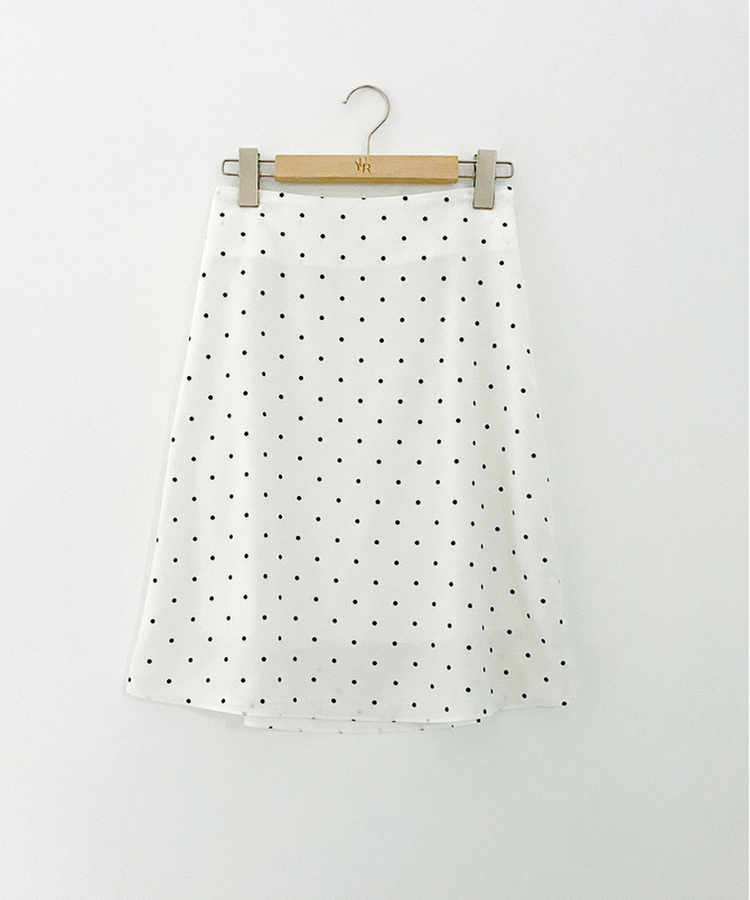 シフォンドットミディスカート