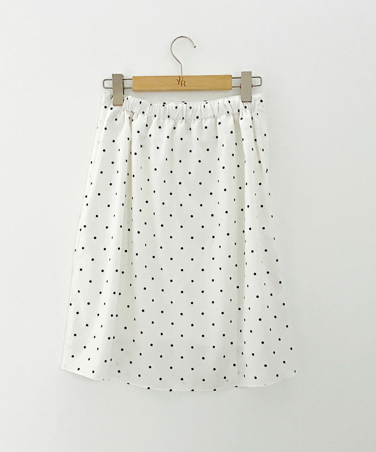 シフォンドットミディスカート