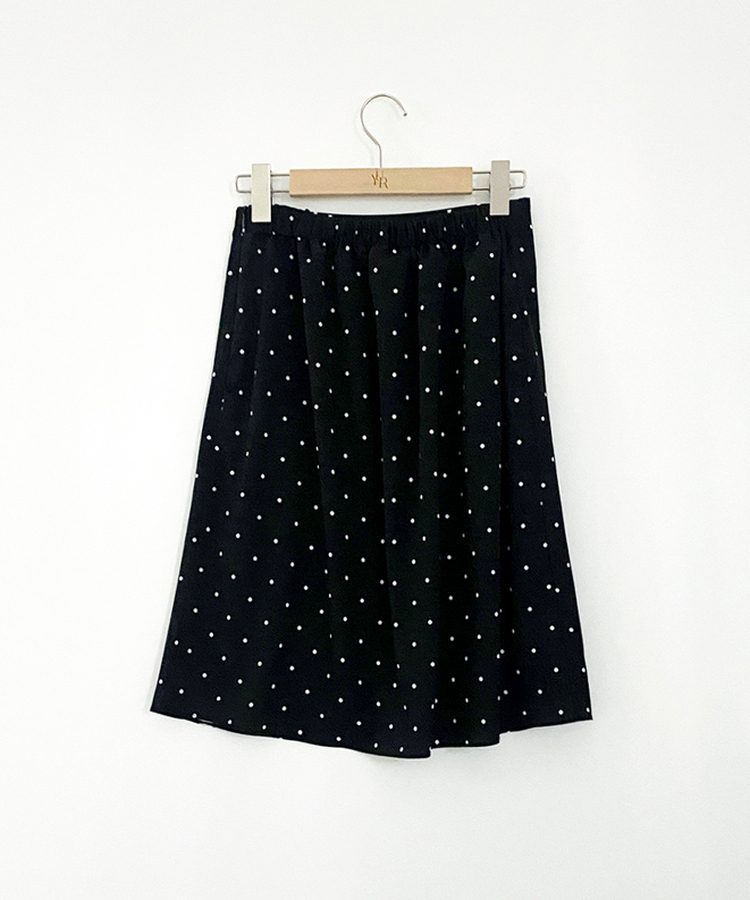 シフォンドットミディスカート