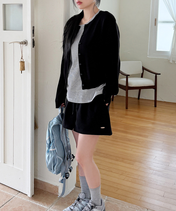 ストライプルーズ半袖Tシャツ(5color) GREY