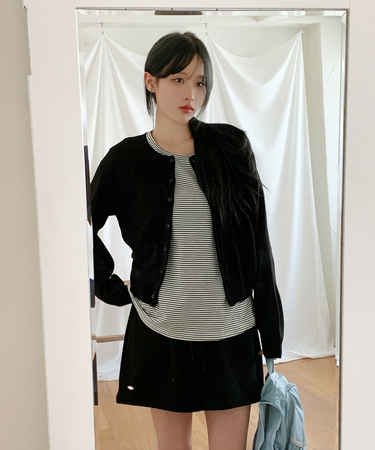 ストライプルーズ半袖Tシャツ(5color) GREY