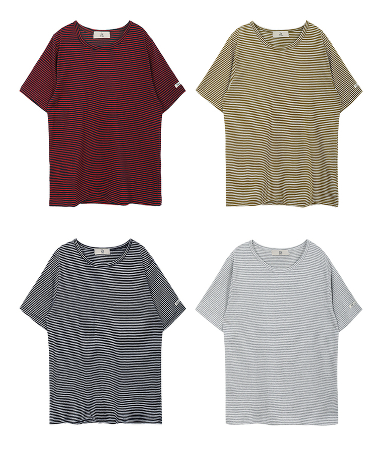 ストライプルーズ半袖Tシャツ(5color)