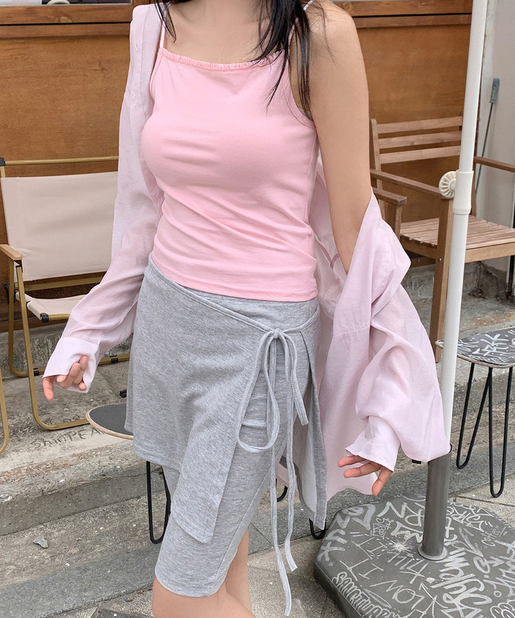 フリルベーシックキャミソール(5color) PINK