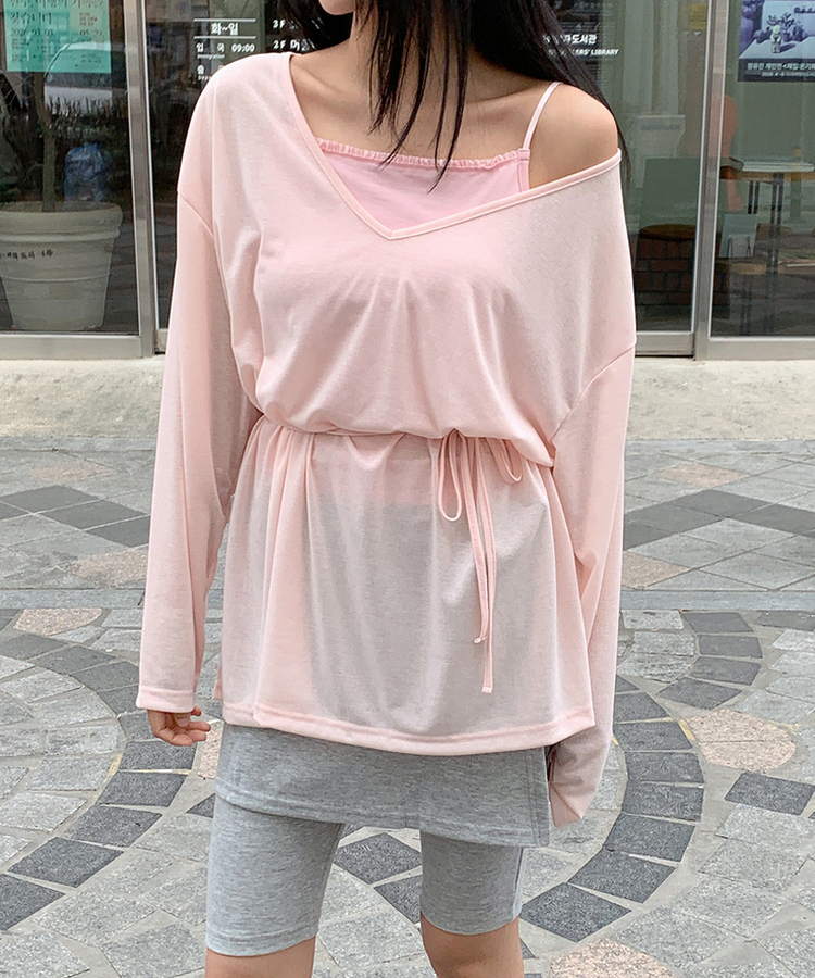 フリルベーシックキャミソール(5color) PINK