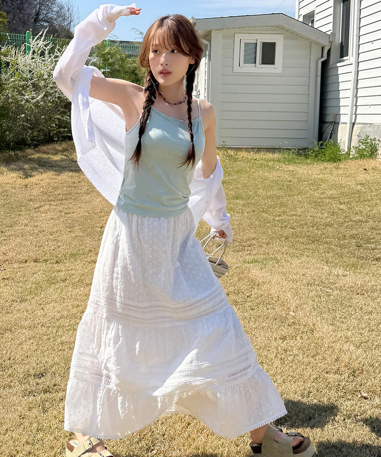 フリルベーシックキャミソール(5color) MINT