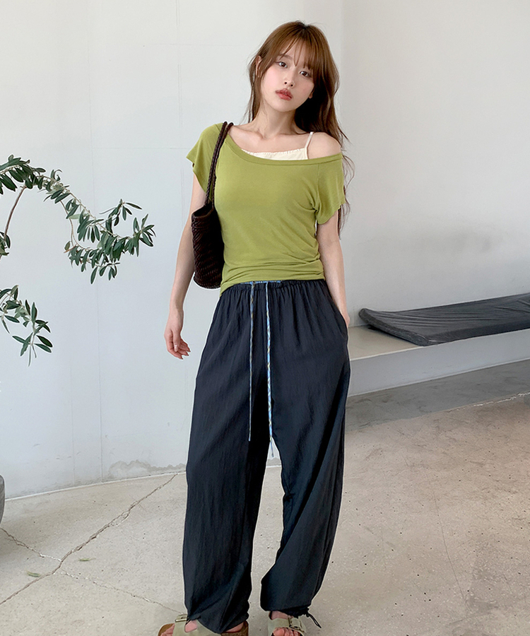 フリルベーシックキャミソール(5color) YELLOW