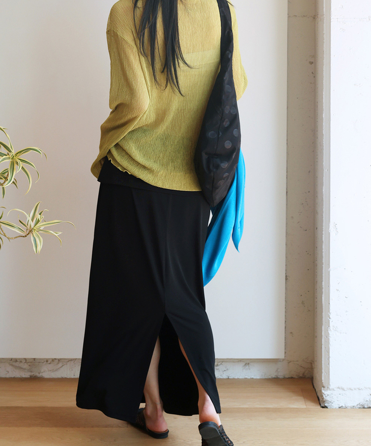 レイヤードロングスカート BLACK