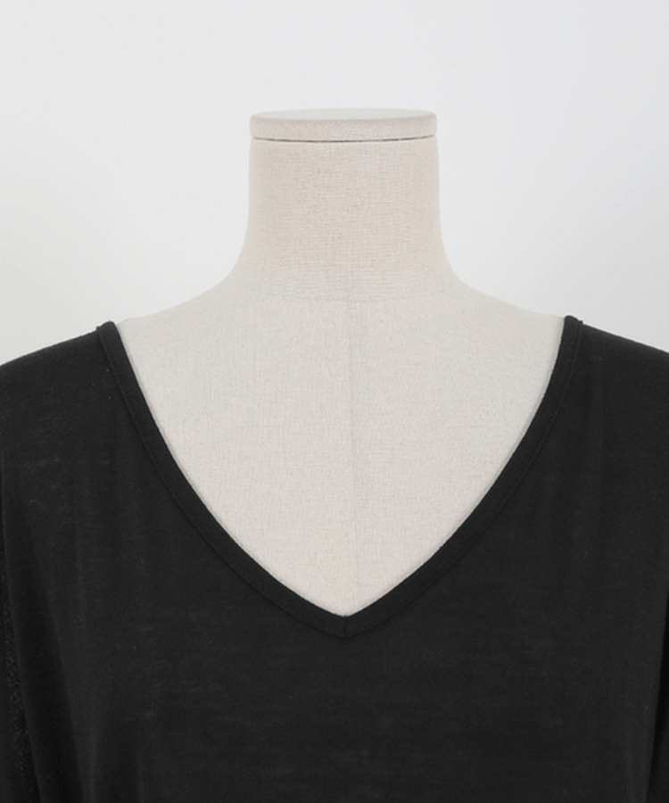 ディープVストリングロングTシャツ