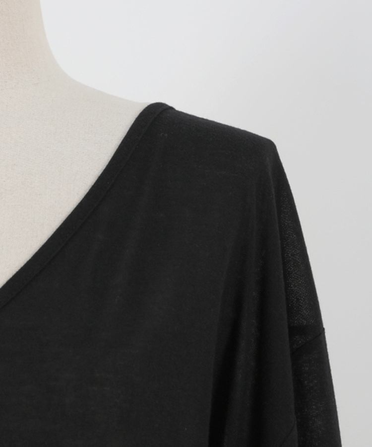 ディープVストリングロングTシャツ