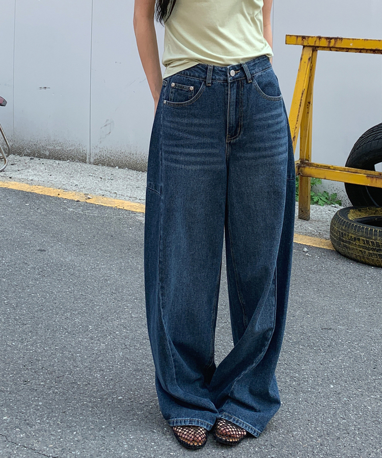 カットルーズバルーンデニムパンツ DEEP DENIM