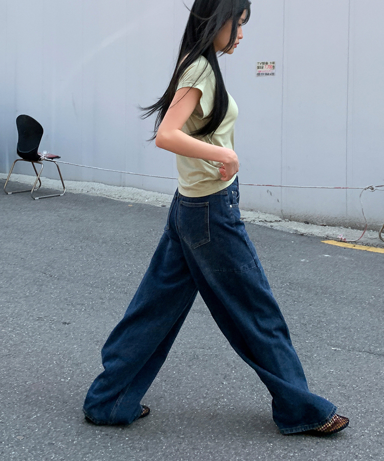 カットルーズバルーンデニムパンツ DEEP DENIM