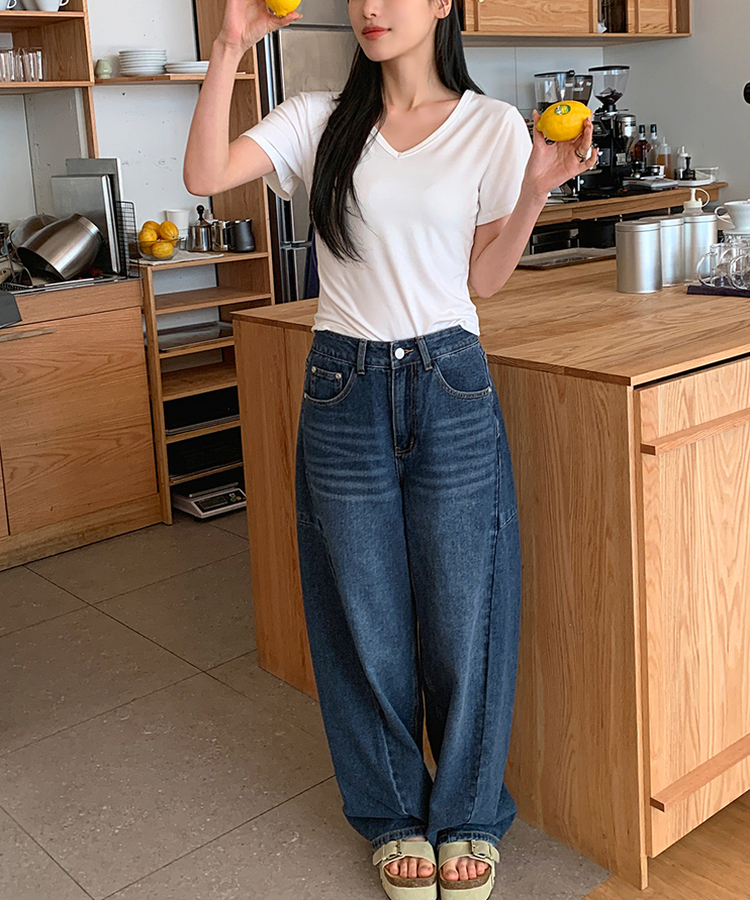 カットルーズバルーンデニムパンツ DEEP DENIM