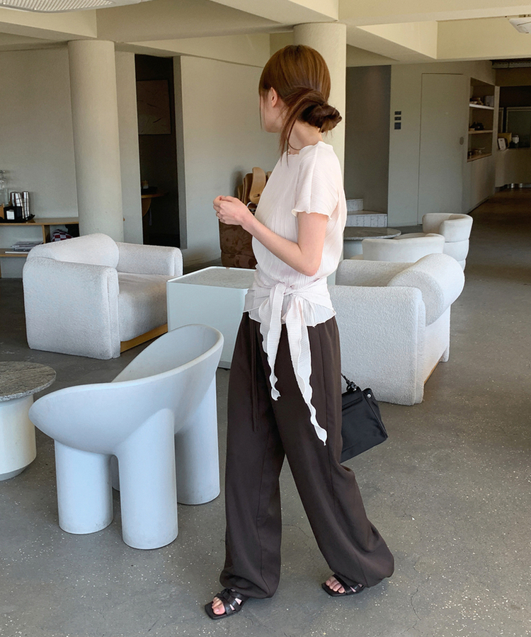 ワイドストリングスラックス BROWN