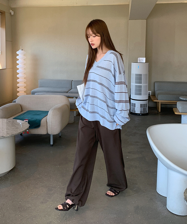 ワイドストリングスラックス BROWN