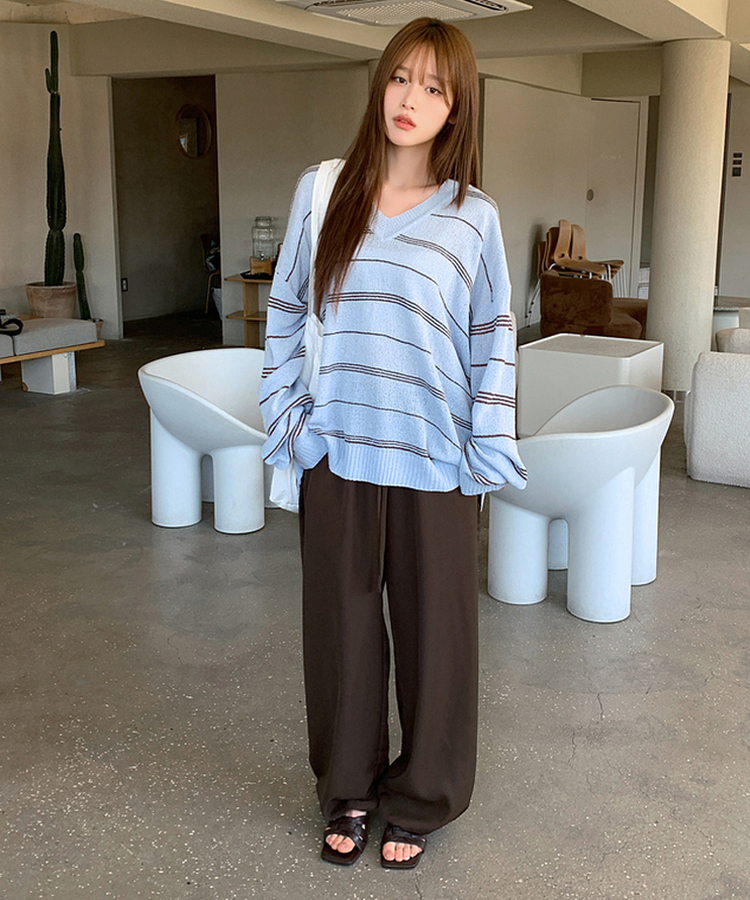 ワイドストリングスラックス BROWN