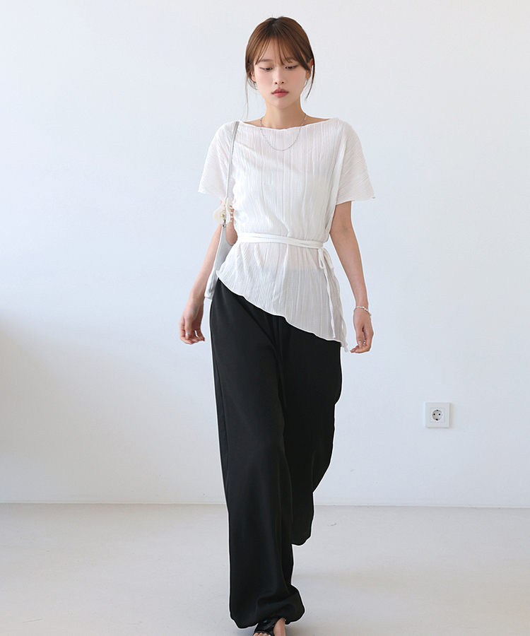 ワイドストリングスラックス BLACK