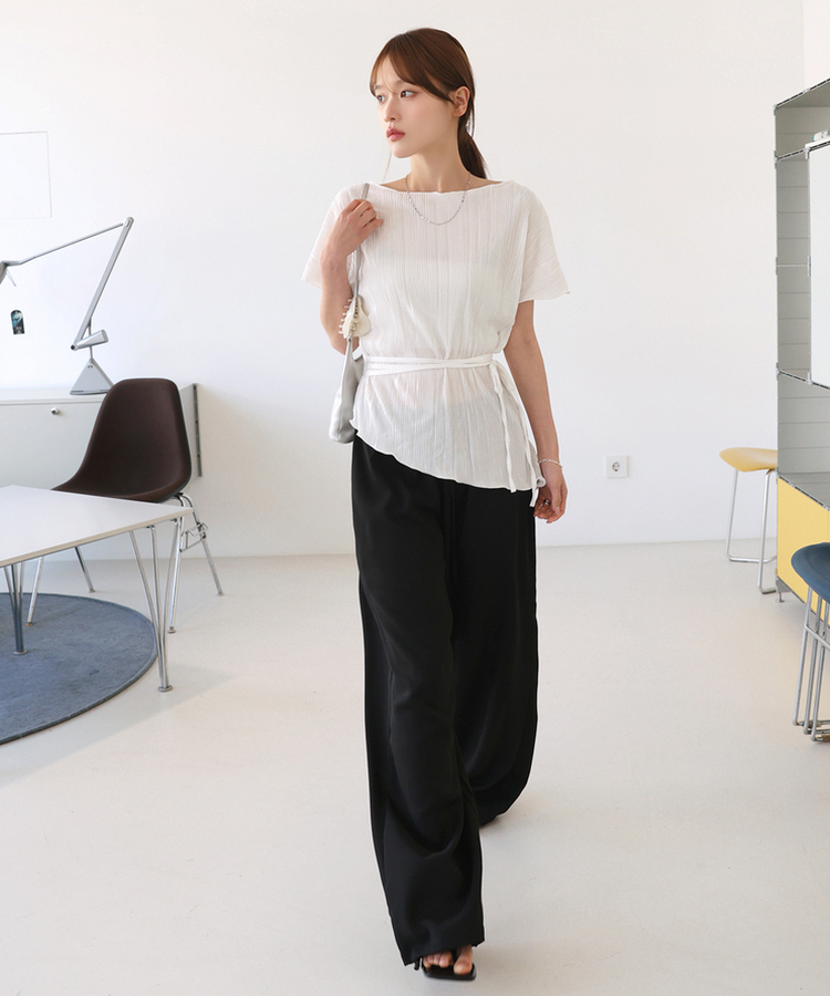 ワイドストリングスラックス BLACK