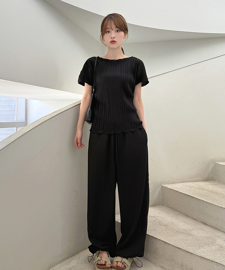 ワイドストリングスラックス BLACK