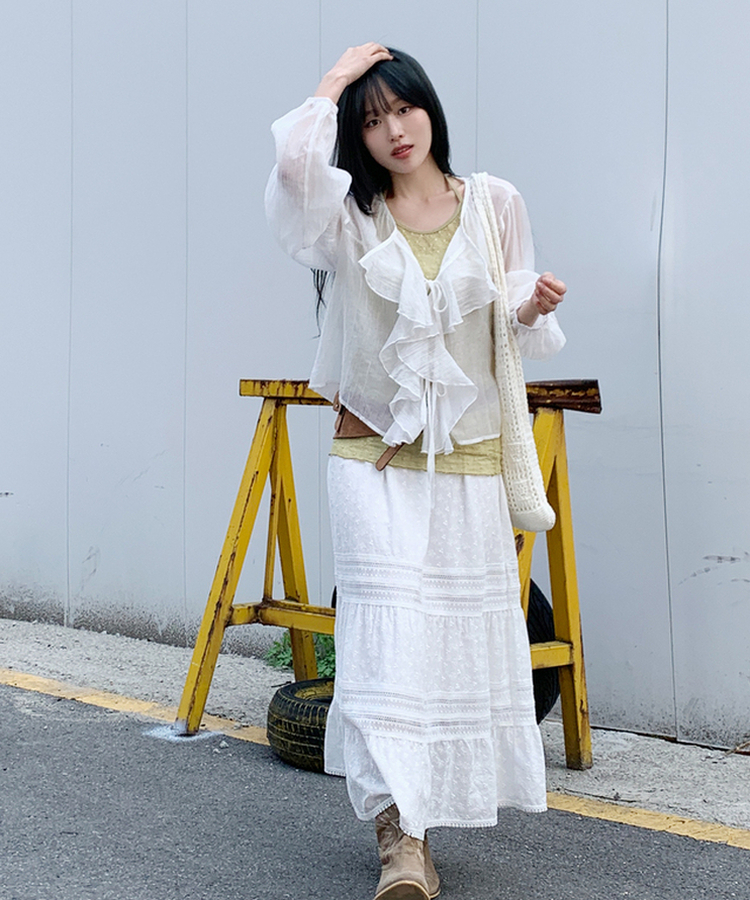 パフカーディガンブラウス IVORY