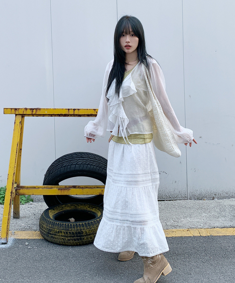 パフカーディガンブラウス IVORY