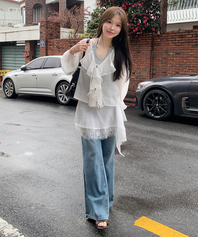 パフカーディガンブラウス IVORY