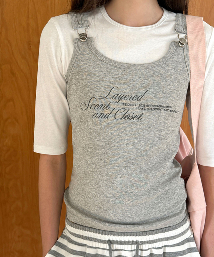 バックルストラップスリムタンク GREY