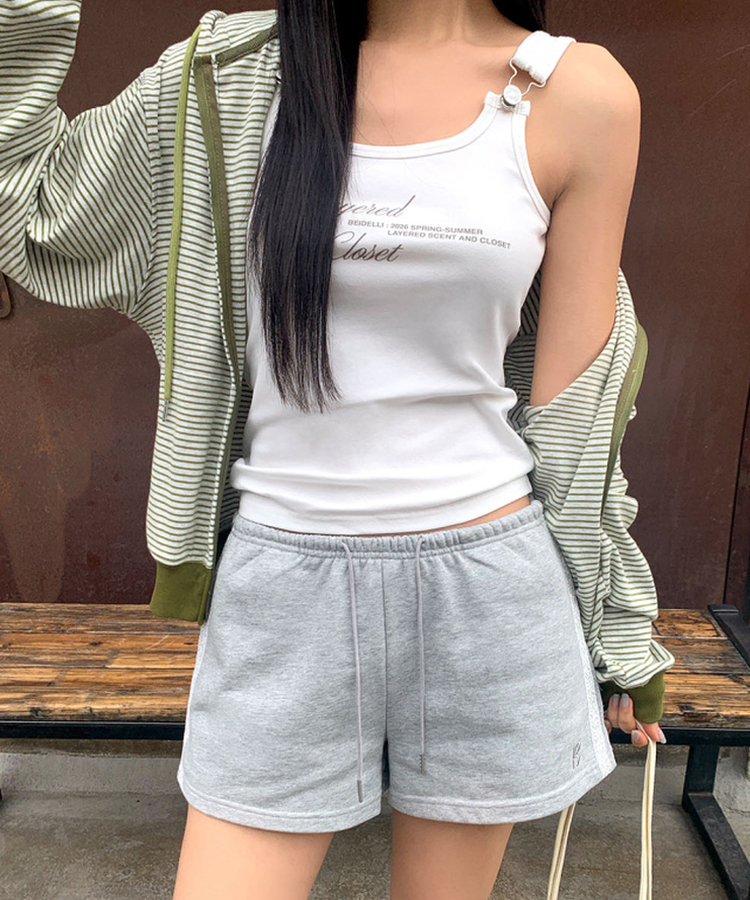 バックルストラップスリムタンク WHITE