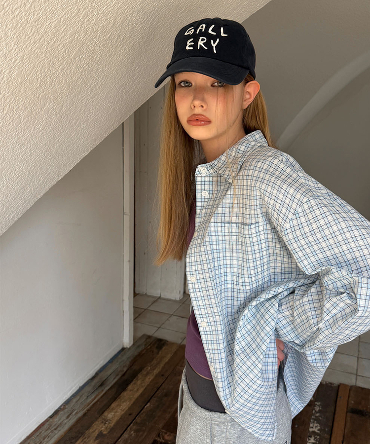 チェックオーバーフィットシャツ SKY BLUE