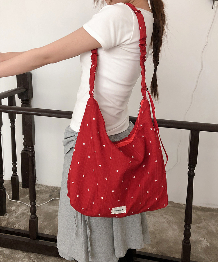 パッチストリングクロスショルダーバッグ(6color) red