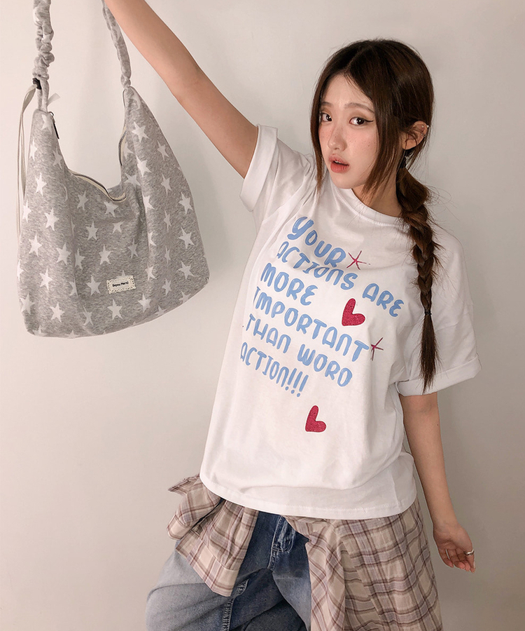 パッチストリングクロスショルダーバッグ(6color) GREY