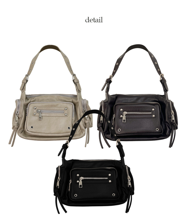 レザーアイレットベルトショルダーバッグ