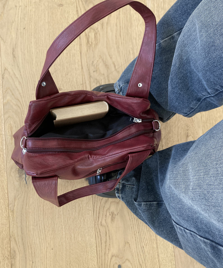 ビンテージレザーショルダーバッグ(7color) RED