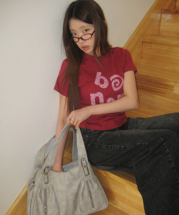 ビンテージレザーショルダーバッグ(7color) LIGHT GRAY