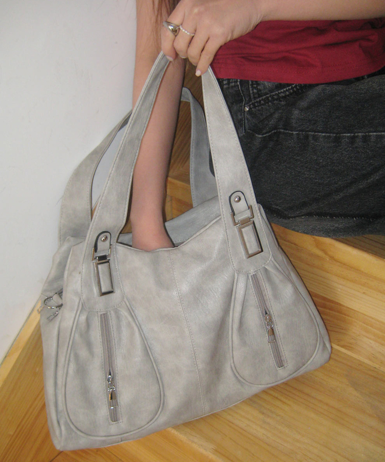 ビンテージレザーショルダーバッグ(7color) LIGHT GRAY