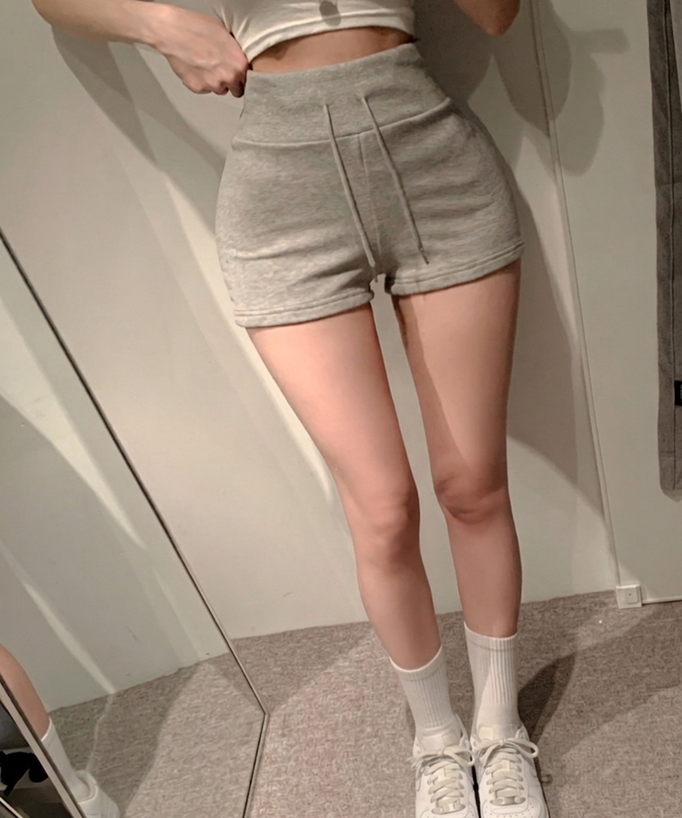 バンディングコットンショートパンツ GREY