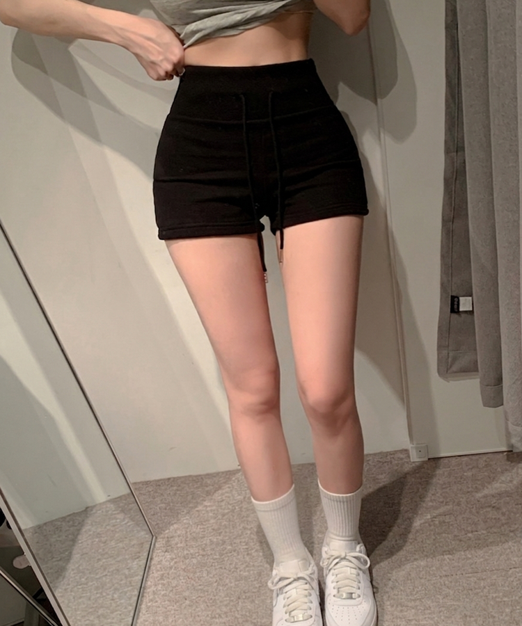 バンディングコットンショートパンツ BLACK