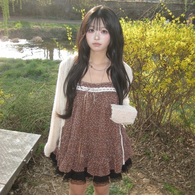 シフォンブラウスミニワンピース CHESTNUT BROWN