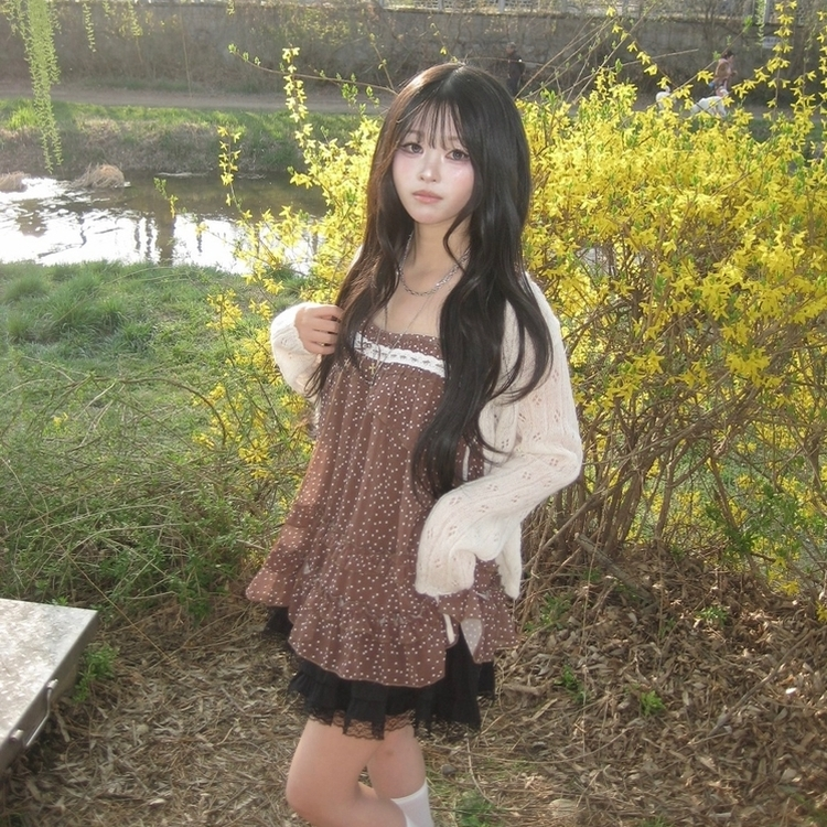 シフォンブラウスミニワンピース CHESTNUT BROWN