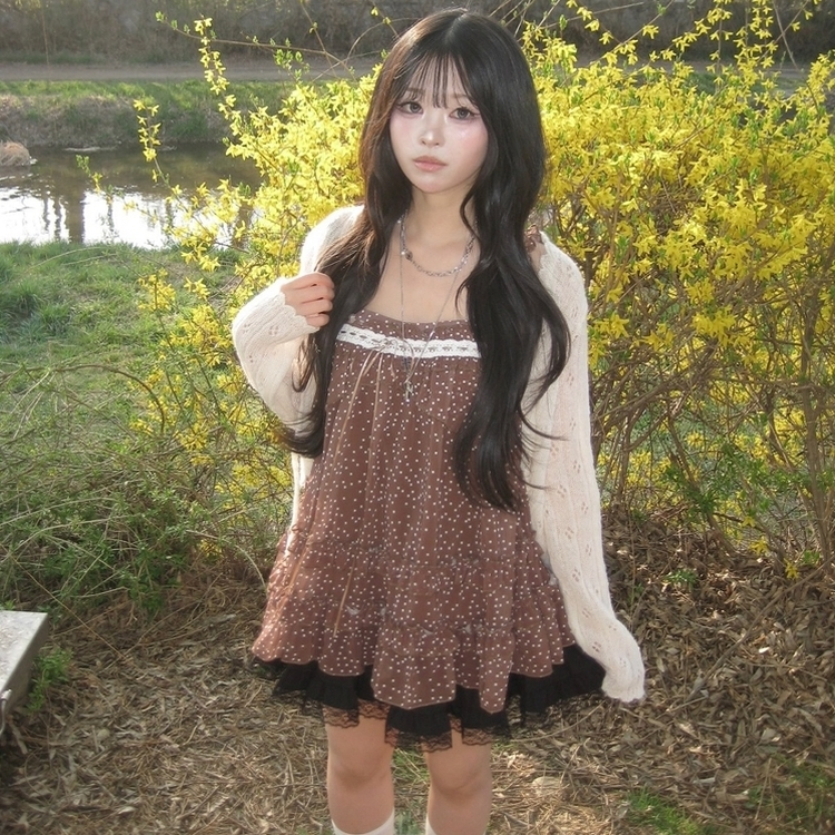 シフォンブラウスミニワンピース CHESTNUT BROWN