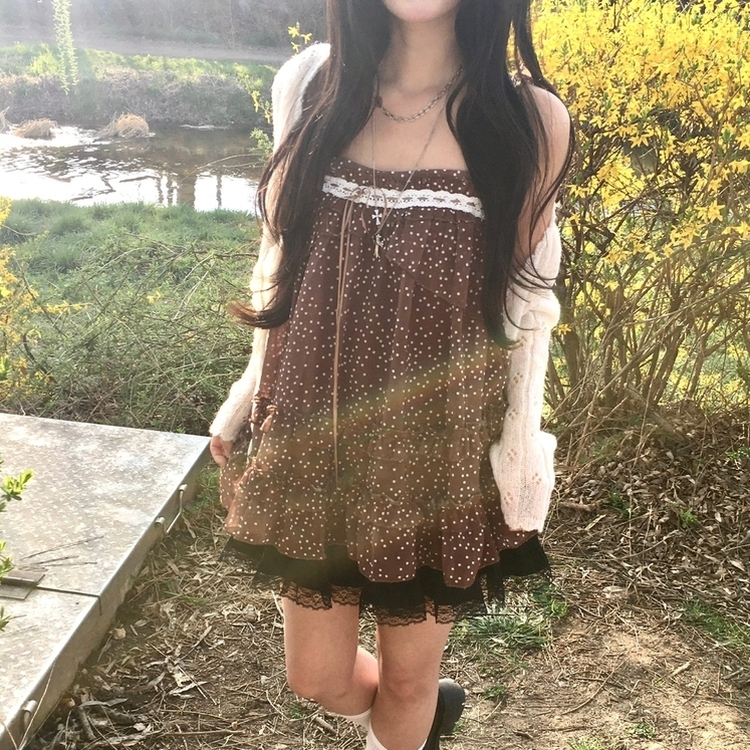 シフォンブラウスミニワンピース CHESTNUT BROWN