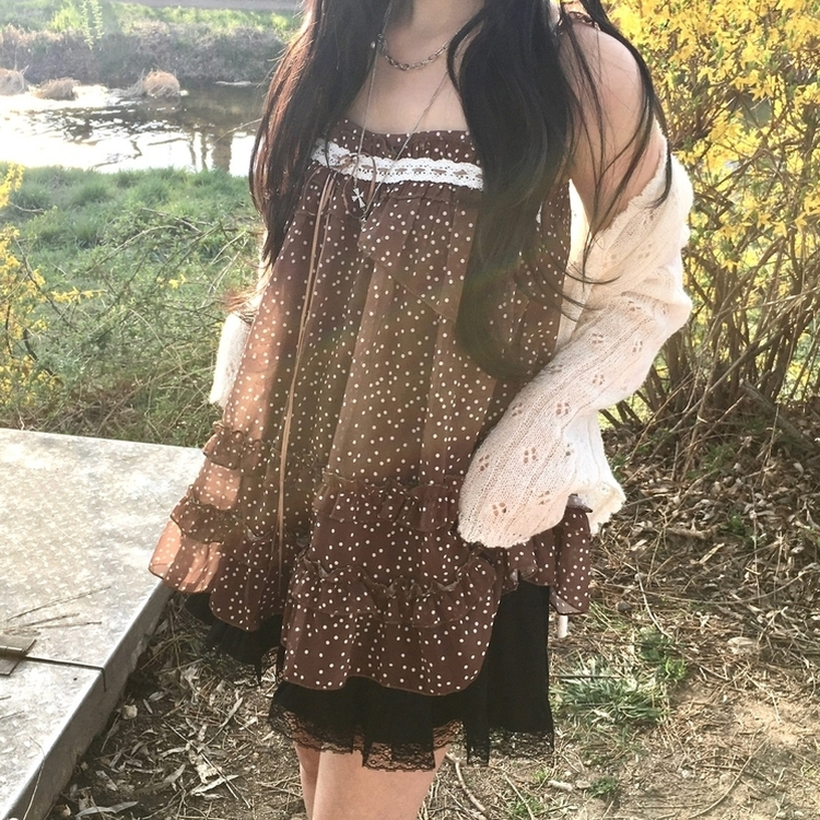 シフォンブラウスミニワンピース CHESTNUT BROWN