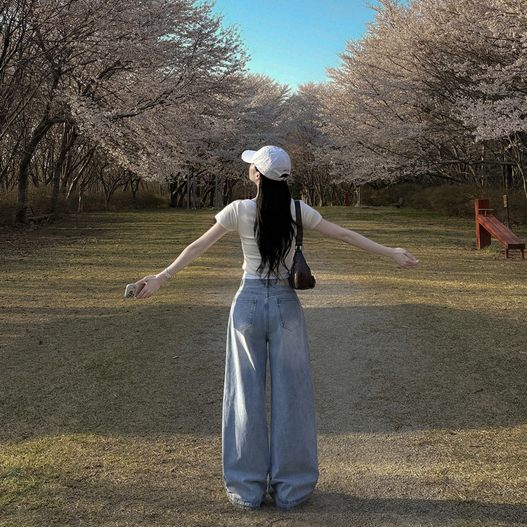 【丈別】人生ワイドビンテージデニムパンツ LIGHT BLUE