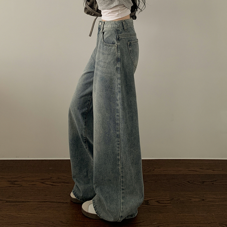 【丈別】人生ワイドビンテージデニムパンツ GREY
