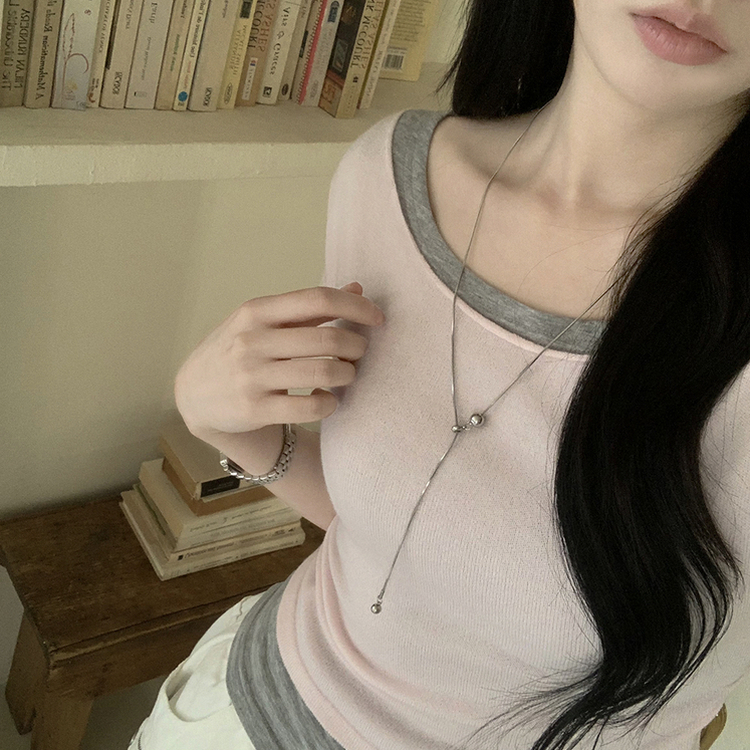 ウエストシャーリングレイヤード半袖Tシャツ(6color) MERANGE GRAY