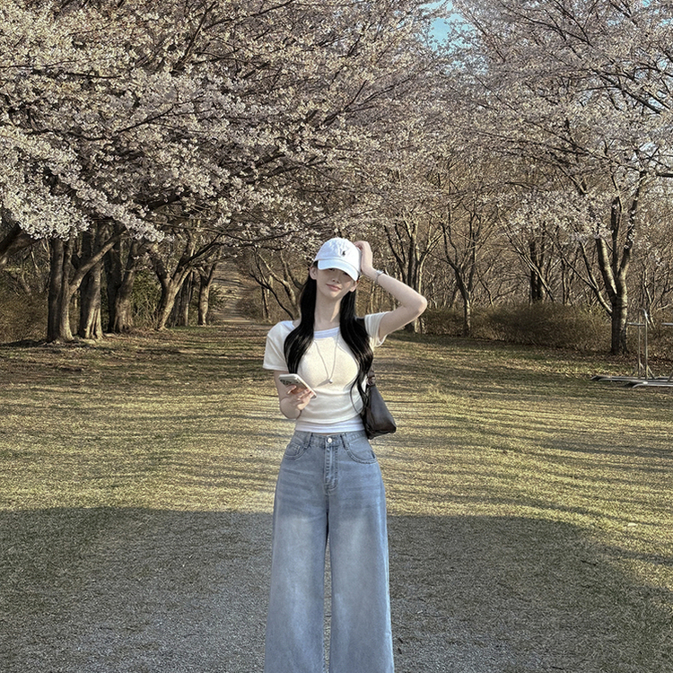 ウエストシャーリングレイヤード半袖Tシャツ(6color) OLIVE