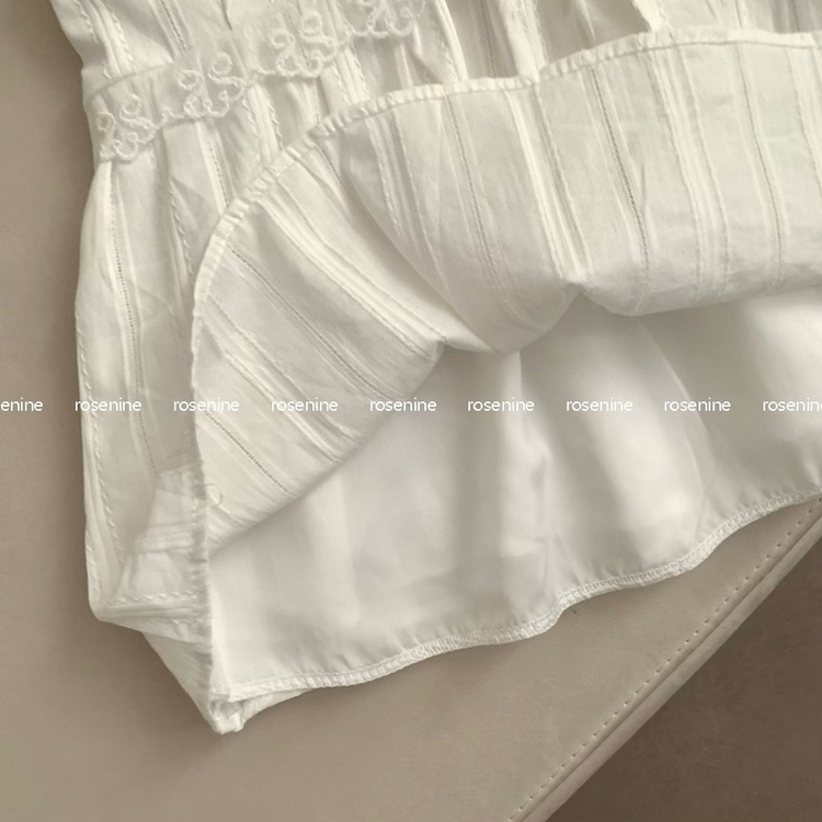 에이 레이스 플레어 민소매 나시 블라우스 여름 여름옷 여름상의 휴가룩