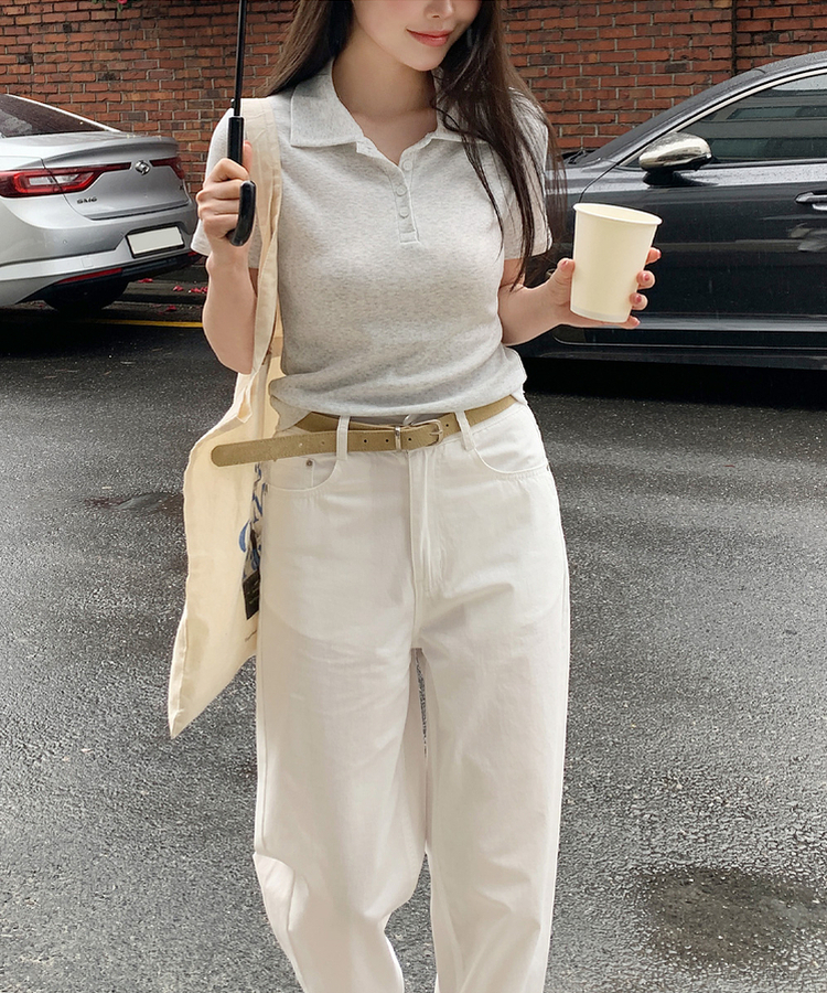 ベーシックカラー半袖Tシャツ(5color) WHITE MELANGE